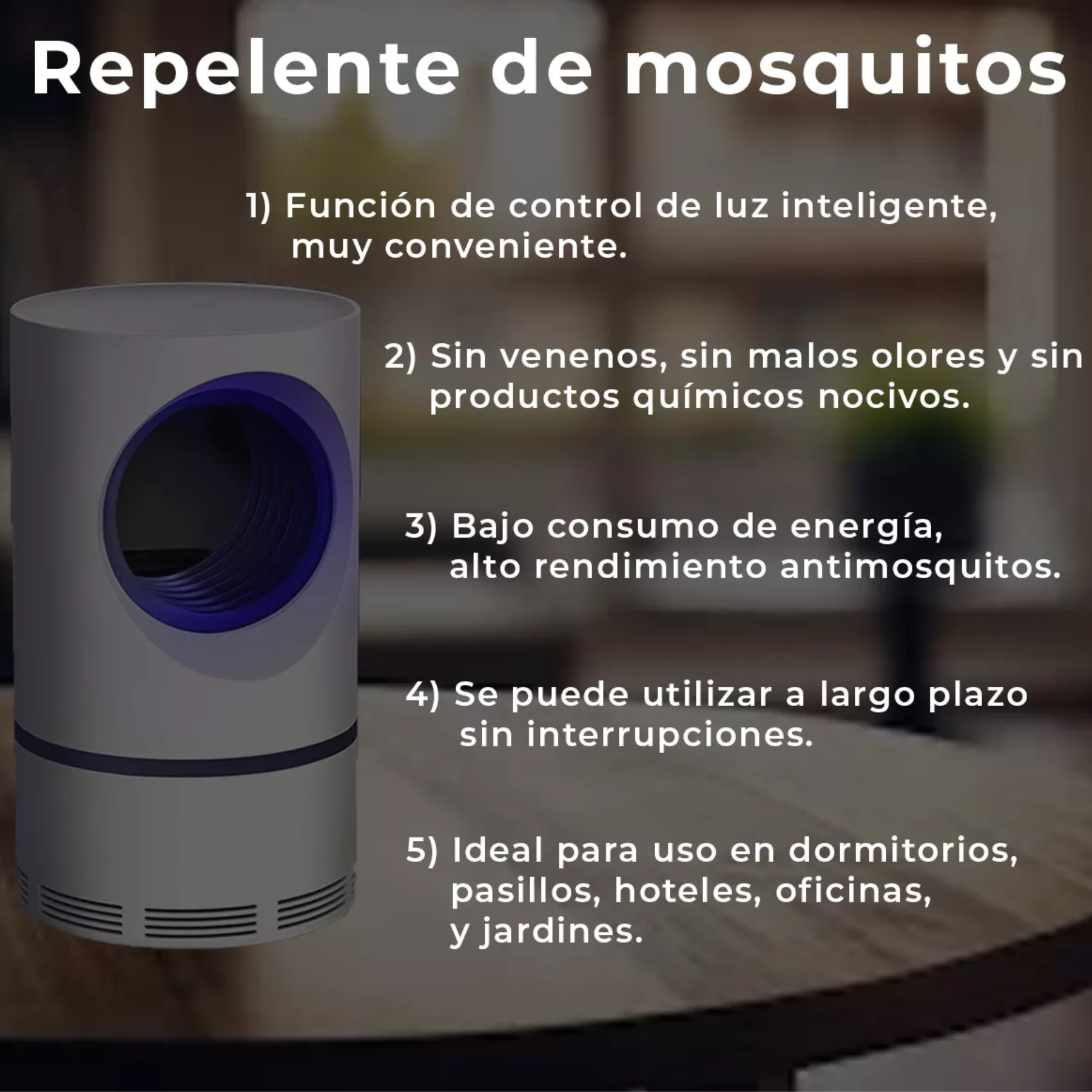 Lampara LED Atrapa Mosquitos USB